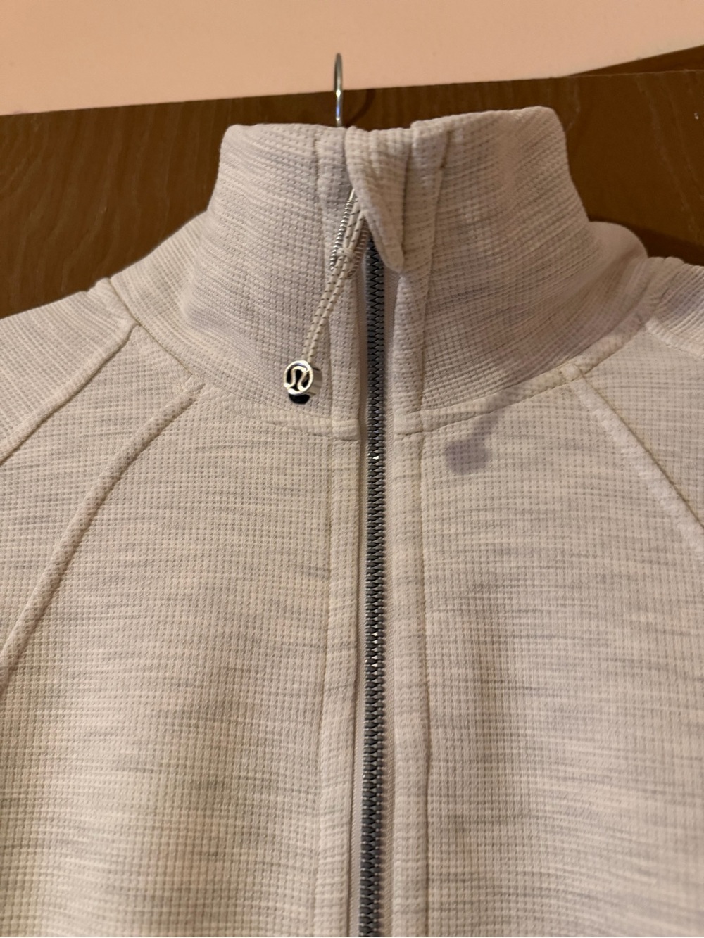 Lululemon Scuba Cropped Half-Zip Funnel Neck Waffle in Heathered Core - Picture 4 of 8